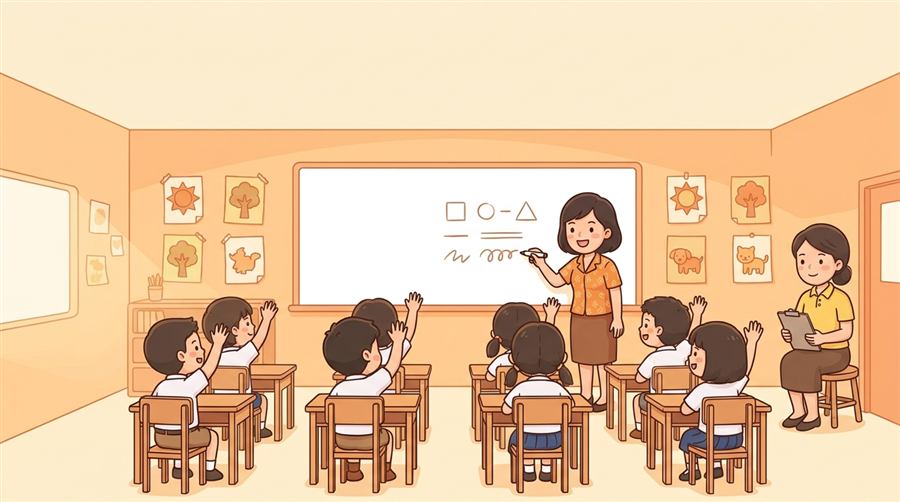 ภาพการ์ตูนการนิเทศชั้นประถมศึกษาตอนต้น